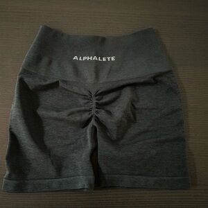 Alphalete Women's High-Waist Scrunch Grey Shorts